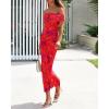 imageBTFBM Cocktail Dresses for Women 2026 Elegant Classy Off Shoulder Bodycon Mesh Slit Floral Maxi Spring Summer DressFloral Rust Red