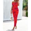 imageBTFBM Cocktail Dresses for Women 2026 Elegant Classy Off Shoulder Bodycon Mesh Slit Floral Maxi Spring Summer DressFloral Rust Red