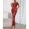 imageBTFBM Cocktail Dresses for Women 2026 Elegant Classy Off Shoulder Bodycon Mesh Slit Floral Maxi Spring Summer DressFloral Wine Red