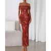 imageBTFBM Cocktail Dresses for Women 2026 Elegant Classy Off Shoulder Bodycon Mesh Slit Floral Maxi Spring Summer DressFloral Wine Red