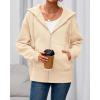 imageBTFBM Hoodies for Women Zip Up jacket Drawstring Spring Fashion 2026 Trendy Long Sleeve Sweatshirt Clothing OutfitsBeige
