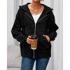 imageBTFBM Hoodies for Women Zip Up jacket Drawstring Spring Fashion 2026 Trendy Long Sleeve Sweatshirt Clothing OutfitsBlack