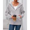 imageBTFBM Hoodies for Women Zip Up jacket Drawstring Spring Fashion 2026 Trendy Long Sleeve Sweatshirt Clothing OutfitsGrey
