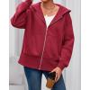 imageBTFBM Hoodies for Women Zip Up jacket Drawstring Spring Fashion 2026 Trendy Long Sleeve Sweatshirt Clothing OutfitsRed