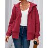 imageBTFBM Hoodies for Women Zip Up jacket Drawstring Spring Fashion 2026 Trendy Long Sleeve Sweatshirt Clothing OutfitsRed