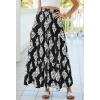 imageBTFBM Long Skirts for Women Summer 2026 Elastic High Waist Flowy A Line Casual Boho Tiered Floral Maxi Skirt PocketsBlack White Flower