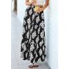 imageBTFBM Long Skirts for Women Summer 2026 Elastic High Waist Flowy A Line Casual Boho Tiered Floral Maxi Skirt PocketsBlack White Flower
