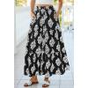 imageBTFBM Long Skirts for Women Summer 2026 Elastic High Waist Flowy A Line Casual Boho Tiered Floral Maxi Skirt PocketsBlack White Flower