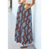 imageBTFBM Long Skirts for Women Summer 2026 Elastic High Waist Flowy A Line Casual Boho Tiered Floral Maxi Skirt PocketsBrown Light Blue Flower