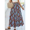 imageBTFBM Long Skirts for Women Summer 2026 Elastic High Waist Flowy A Line Casual Boho Tiered Floral Maxi Skirt PocketsBrown Light Blue Flower