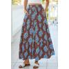 imageBTFBM Long Skirts for Women Summer 2026 Elastic High Waist Flowy A Line Casual Boho Tiered Floral Maxi Skirt PocketsBrown Light Blue Flower