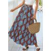 imageBTFBM Long Skirts for Women Summer 2026 Elastic High Waist Flowy A Line Casual Boho Tiered Floral Maxi Skirt PocketsBrown Light Blue Flower