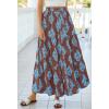 imageBTFBM Long Skirts for Women Summer 2026 Elastic High Waist Flowy A Line Casual Boho Tiered Floral Maxi Skirt PocketsBrown Light Blue Flower