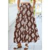 imageBTFBM Long Skirts for Women Summer 2026 Elastic High Waist Flowy A Line Casual Boho Tiered Floral Maxi Skirt PocketsBrown White Flower