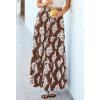 imageBTFBM Long Skirts for Women Summer 2026 Elastic High Waist Flowy A Line Casual Boho Tiered Floral Maxi Skirt PocketsBrown White Flower
