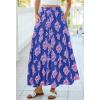 imageBTFBM Long Skirts for Women Summer 2026 Elastic High Waist Flowy A Line Casual Boho Tiered Floral Maxi Skirt PocketsDark Blue Pink Flower