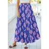 imageBTFBM Long Skirts for Women Summer 2026 Elastic High Waist Flowy A Line Casual Boho Tiered Floral Maxi Skirt PocketsDark Blue Pink Flower
