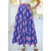 imageBTFBM Long Skirts for Women Summer 2026 Elastic High Waist Flowy A Line Casual Boho Tiered Floral Maxi Skirt PocketsDark Blue Pink Flower