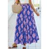 imageBTFBM Long Skirts for Women Summer 2026 Elastic High Waist Flowy A Line Casual Boho Tiered Floral Maxi Skirt PocketsDark Blue Pink Flower
