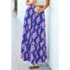 imageBTFBM Long Skirts for Women Summer 2026 Elastic High Waist Flowy A Line Casual Boho Tiered Floral Maxi Skirt PocketsDark Blue Pink Flower