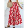 imageBTFBM Long Skirts for Women Summer 2026 Elastic High Waist Flowy A Line Casual Boho Tiered Floral Maxi Skirt PocketsFloral Red White Flower