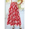 imageBTFBM Long Skirts for Women Summer 2026 Elastic High Waist Flowy A Line Casual Boho Tiered Floral Maxi Skirt PocketsFloral Red White Flower