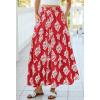 imageBTFBM Long Skirts for Women Summer 2026 Elastic High Waist Flowy A Line Casual Boho Tiered Floral Maxi Skirt PocketsFloral Red White Flower