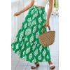 imageBTFBM Long Skirts for Women Summer 2026 Elastic High Waist Flowy A Line Casual Boho Tiered Floral Maxi Skirt PocketsGreen White Flower