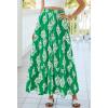 imageBTFBM Long Skirts for Women Summer 2026 Elastic High Waist Flowy A Line Casual Boho Tiered Floral Maxi Skirt PocketsGreen White Flower