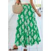 imageBTFBM Long Skirts for Women Summer 2026 Elastic High Waist Flowy A Line Casual Boho Tiered Floral Maxi Skirt PocketsGreen White Flower