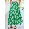 imageBTFBM Long Skirts for Women Summer 2026 Elastic High Waist Flowy A Line Casual Boho Tiered Floral Maxi Skirt PocketsGreen White Flower
