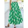 imageBTFBM Long Skirts for Women Summer 2026 Elastic High Waist Flowy A Line Casual Boho Tiered Floral Maxi Skirt PocketsGreen White Flower