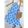 imageBTFBM Long Skirts for Women Summer 2026 Elastic High Waist Flowy A Line Casual Boho Tiered Floral Maxi Skirt PocketsLight Blue Blue Flower