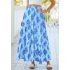 imageBTFBM Long Skirts for Women Summer 2026 Elastic High Waist Flowy A Line Casual Boho Tiered Floral Maxi Skirt PocketsLight Blue Blue Flower