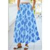 imageBTFBM Long Skirts for Women Summer 2026 Elastic High Waist Flowy A Line Casual Boho Tiered Floral Maxi Skirt PocketsLight Blue Blue Flower