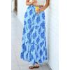 imageBTFBM Long Skirts for Women Summer 2026 Elastic High Waist Flowy A Line Casual Boho Tiered Floral Maxi Skirt PocketsLight Blue Blue Flower