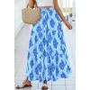 imageBTFBM Long Skirts for Women Summer 2026 Elastic High Waist Flowy A Line Casual Boho Tiered Floral Maxi Skirt PocketsLight Blue Blue Flower