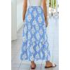 imageBTFBM Long Skirts for Women Summer 2026 Elastic High Waist Flowy A Line Casual Boho Tiered Floral Maxi Skirt PocketsLight Blue White Flower