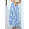imageBTFBM Long Skirts for Women Summer 2026 Elastic High Waist Flowy A Line Casual Boho Tiered Floral Maxi Skirt PocketsLight Blue White Flower