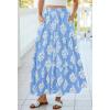 imageBTFBM Long Skirts for Women Summer 2026 Elastic High Waist Flowy A Line Casual Boho Tiered Floral Maxi Skirt PocketsLight Blue White Flower
