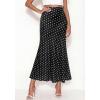 imageBTFBM Maxi Skirts for Women 2026 Summer Spring Boho Lightweight A Line High Waisted Wedding Guest Party Silk Midi SkirtDot Black White