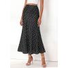 imageBTFBM Maxi Skirts for Women 2026 Summer Spring Boho Lightweight A Line High Waisted Wedding Guest Party Silk Midi SkirtDot Black White