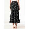 imageBTFBM Maxi Skirts for Women 2026 Summer Spring Boho Lightweight A Line High Waisted Wedding Guest Party Silk Midi SkirtDot Black White