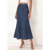 imageBTFBM Maxi Skirts for Women 2026 Summer Spring Boho Lightweight A Line High Waisted Wedding Guest Party Silk Midi SkirtDot Navy White
