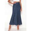 imageBTFBM Maxi Skirts for Women 2026 Summer Spring Boho Lightweight A Line High Waisted Wedding Guest Party Silk Midi SkirtDot Navy White