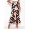 imageBTFBM Maxi Skirts for Women 2026 Summer Spring Boho Lightweight A Line High Waisted Wedding Guest Party Silk Midi SkirtFloral Black Pink