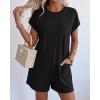 imageBTFBM Rompers for Women Summer 2026 Casual Dressy One Piece Shorts Tshirt Pants Jumpsuit Beach Vacation Clothes OutfitBlack