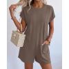 imageBTFBM Rompers for Women Summer 2026 Casual Dressy One Piece Shorts Tshirt Pants Jumpsuit Beach Vacation Clothes OutfitCoffee