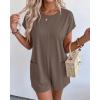 imageBTFBM Rompers for Women Summer 2026 Casual Dressy One Piece Shorts Tshirt Pants Jumpsuit Beach Vacation Clothes OutfitCoffee