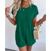 imageBTFBM Rompers for Women Summer 2026 Casual Dressy One Piece Shorts Tshirt Pants Jumpsuit Beach Vacation Clothes OutfitGreen